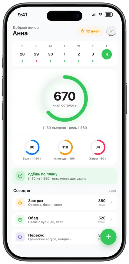 TrackEat: ваш день с одного экрана